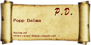 Popp Dalma névjegykártya